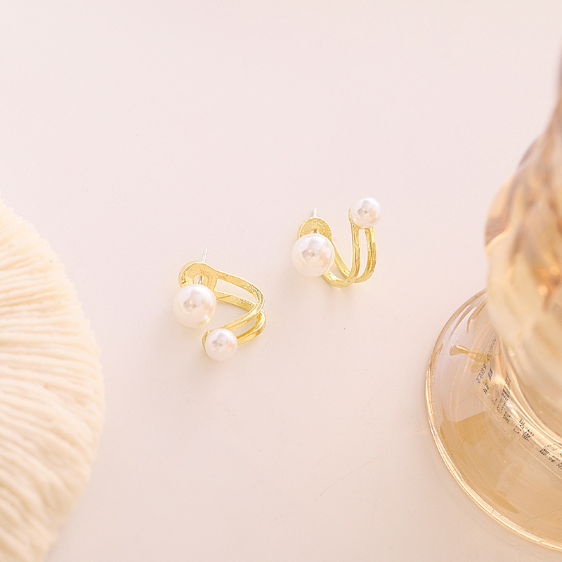 Personalidad Pearl Pendientes geométricos irregulares para mujeres Post colgantes de la oreja colgando joyas de boda pendientes