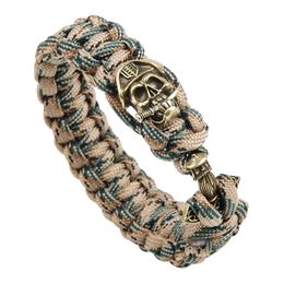 Persoonlijkheid Retro Skull Anchor Charm Bracelet Handgemaakte paracord armbanden sieraden voor mannen cadeau