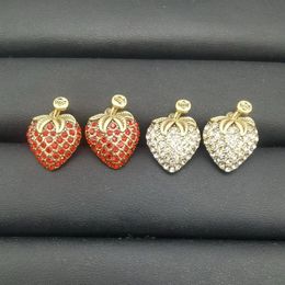 Simulación de personalidad Pendientes de fresa marca de moda Pendientes de diamantes de diez rianas de lujo Pendientes de diseñador de regalos de San Valentín para mujeres Joyas de diseñador