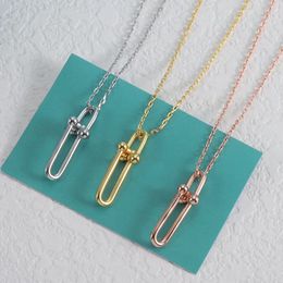 Persoonlijkheid titanium ketting goud zilveren rosé goud mode designer ketting voor vrouwen paar cadeau ketting designer sieraden