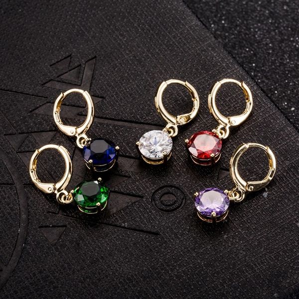 Boucles d'oreilles transparentes en cristal multicolore pour femmes, bijoux de personnalité, larmes d'amour pour femmes, mariage