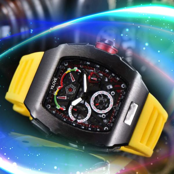 Personalidad Trend Boy Style Watch 43mm Movimiento de cuarzo Reloj de cristal de zafiro Banda de silicona Impermeable Multicolor Reloj de pulsera de cumpleaños para hombres
