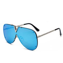 Personnalité tendance mâle V lunettes de soleil Design de luxe hommes et femmes lunettes de soleil miroir lunettes bouclier lunettes