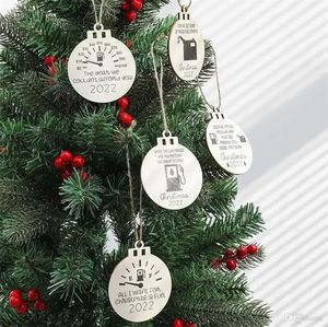 Personalidad Barril de gasolina de madera Árbol de Navidad Decoraciones para habitaciones Artesanías Colgantes Decoración para el hogar Regalos de Navidad FY3846 0821