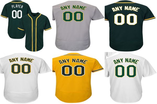 Personalizado 2016 New Oakland jersey Hombres Mujeres Niños barato Personalizado cualquier nombre cualquier NO.white gris oro verde camisetas de béisbol tamaño XS-6XL