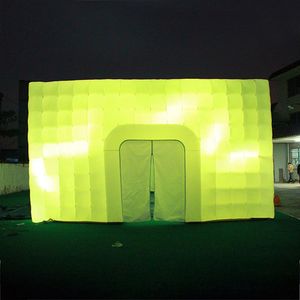 Tentes carrées gonflables de tente de cube gonflable éclairées par LED de 4X4meters faites exploser le stand de po pour la fête de camping Wedding307m