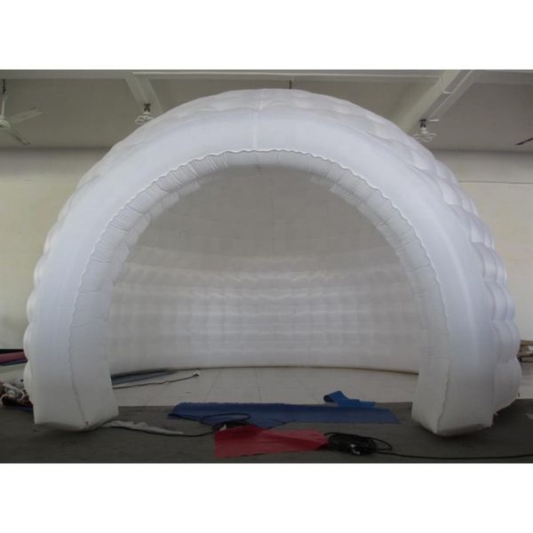 Carpa de cúpula inflable con luz LED grande personalizada de 6m y 8m de diámetro, tiendas de campaña iglú blancas para fiestas al aire libre o eventos 275T