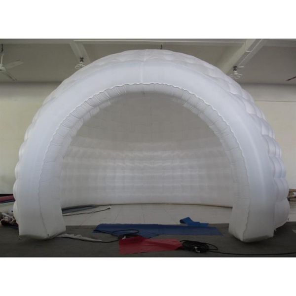Carpa de cúpula inflable con luz LED grande personalizada de 6m y 8m de diámetro, tiendas de campaña iglú blancas para fiestas al aire libre o eventos 260i