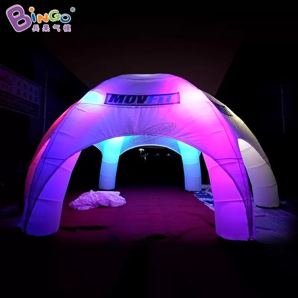 Tente araignée gonflable personnalisée, 8x8x4 mètres, 6 jambes, dôme à lumières LED, tente de fête soufflée à l'air, jouets de sport