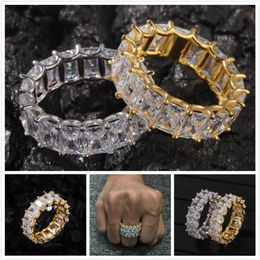 Personnalisé 925 Sterling Silver Blingbling CZ Cubic Zirconia Mariage de mariage Banne de fiançailles pour couple RAPPER HIP HOP Lover 2222i