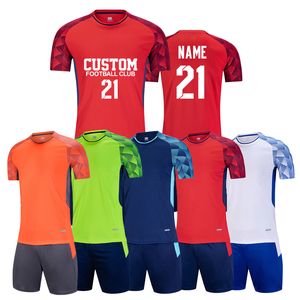 Gepersonaliseerde volwassen kinderen voetbaltrui set voetbalkit mannen kind futbol training uniformen set voetbalteam shirts op maat gemaakt