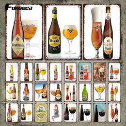 Signe de la bière de bière personnalisée Brand de bière américaine Vintage Tin Sign Famous Brewed Wine Retro Metal Plaque Wall Stickers Bar Pub Home Club Man Cave Decor 30x20cm W01