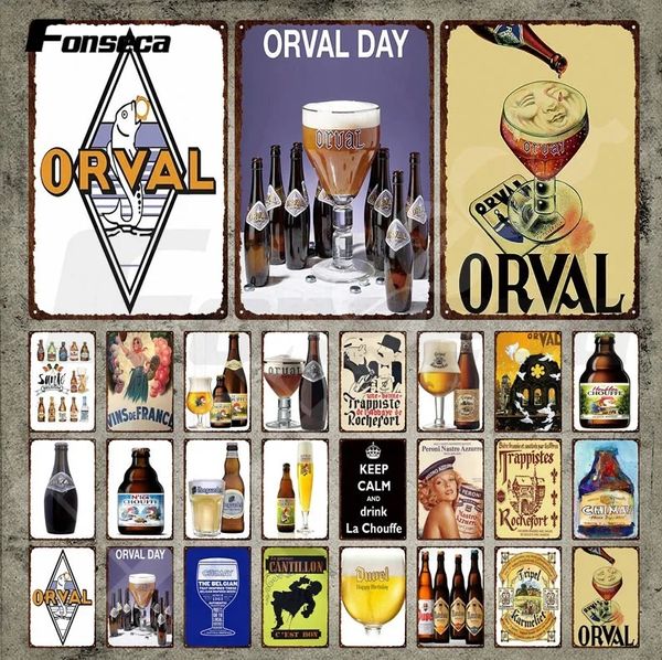 Cerveza personalizada Letrero de metal Marca de cerveza americana Cartel de chapa vintage Famoso vino elaborado Retro Placa de metal Pegatinas de pared Bar Pub Home Room Club Man Cave Decor 30X20CM w01