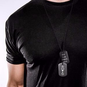 Gepersonaliseerde zwart goud toon dubbele hond tag hanger ketting voor mannen vrouwen roestvrij stalen mannelijke sieraden met 24 