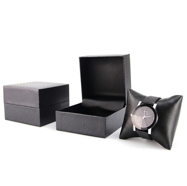 Cajas de reloj de cuero negro personalizadas, organizador de relojes, caja expositora, pulsera, cajas de joyería, almacenamiento para regalo de hombre y mujer