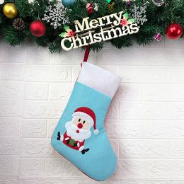 Calcetines navideños azules personalizados para niños medias navideñas Snowman - Santa - Calcetería de Navidad personalizada con nombre