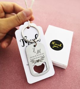 Gepersonaliseerde flesopener Aangepaste kalendernaam Datum Bierfles Opene Keychain/Key Ring Party Wedding Gunst Geschenken Souvenirs Souvenirs