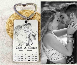 Gepersonaliseerde kalender keychainpo kalender sleutelhanger hand gestempeld grave po keychain foto sleutelhanging aangepast cadeau 2104103480321