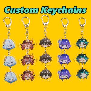 Personalized Charms Keyring Fashion Anime Custom Keychains Cartoon Clear Acrylic Key Chain Photo Customized Hologram Plastic