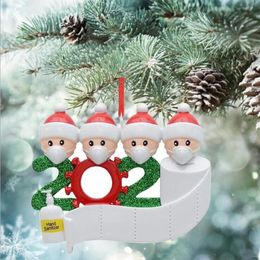 Gepersonaliseerde Kerst Hanging Ornament 2020 Masker Toiletpapier Xmas Familiegift, Factory Direct, goedkope prijs, Snelle verzending