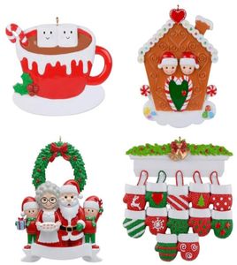 Gepersonaliseerde kerstboom hangers Nieuwjaar DIY Naam zegeningen Resin ornamenten5209780