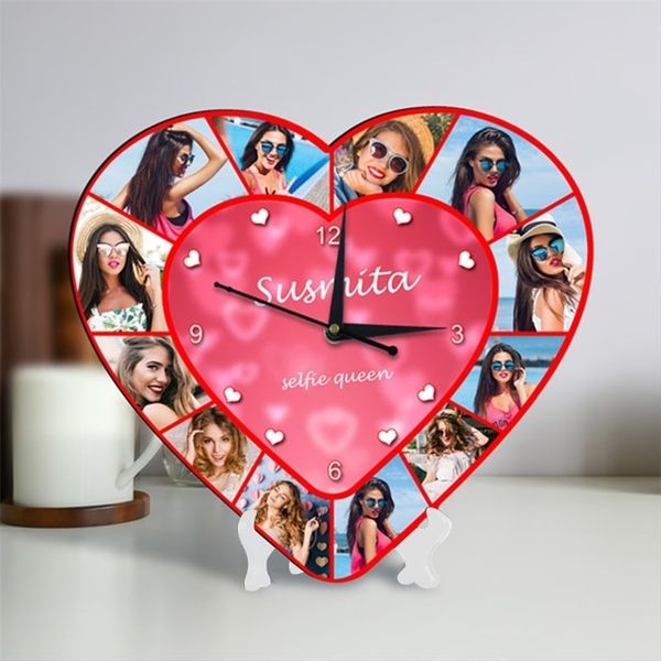 Reloj personalizado Relojes de pared de la sala de estar personalizado Su PO No titulando el regalo de Silent Deisgn para el baño de la cocina Boda del hogar 220711