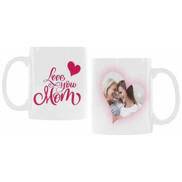 Tazas de café personalizadas con texto de nombre de foto, regalos divertidos personalizados para mamá, novia, esposa, tazas de café Love You Mom adecuadas para té de café