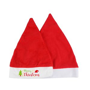 Gepersonaliseerde Comfort Red Xmas Hat Sublimatie Kerstmutsen Decor Plush Santa Claus Gift Cap