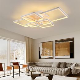 Plafonnier LED carré créatif personnalisé éclairage domestique atmosphérique simple et moderne adapté au salon chambre à coucher étude ceili317J