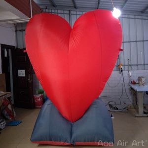 Gepersonaliseerd aangepaste gigantische opblaasbaar rood hart met zwarte basis voor Valentijnsdag/feestdecoratie gemaakt door Ace Air Art