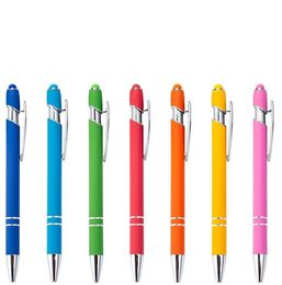 Stylo à bille multicolore en métal avec Logo personnalisé, stylos de bureau pour publicité commerciale, cadeau de fête d'anniversaire, papeterie scolaire, stylos à bille