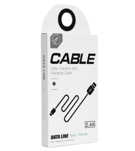 Boîte d'emballage universelle personnalisée Personnalités Emballage de vente au détail pour iPhone X XR XS USB Cable Charger Line3222012