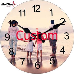 Reloj de pared personalizado con diseño de foto de amor, figura de diseño, reloj de pared de madera barato, reloj de pared para el hogar, la sala de estar, la oficina y el garaje