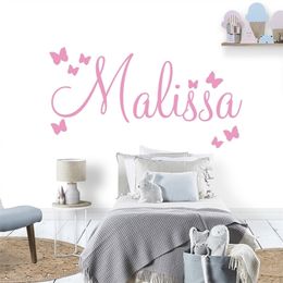 Personalisierter individueller Name, größerer Wandaufkleber für Babyzimmer, Dekoration, Aufkleber für Kinder, Mädchen, Schlafzimmer, Dekor, Wandbild, Kunstaufkleber 220727