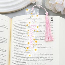 Gepersonaliseerde aangepaste naam Bookmark voor vriend Bloemboek Mark Birthday Gift Women Men Bookmarks met 15 kleuren kwast