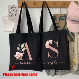 Nombre personalizado personalizado Equipo de dama de honor Bolsa Bag Mujeres Comprador Bag Girl Bag Showing Shopping Bag Ladvas Bag 240322