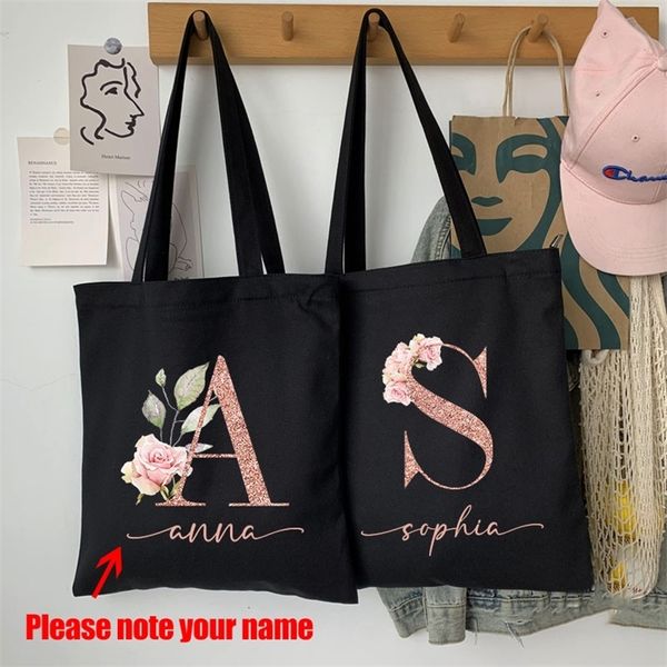 Nom personnalisé Custom Nom Bridesmaid Team Bride Sac Tote Women Shopper Handbag Girl Girl Sac à shopping Dame Canvas Sac 240322