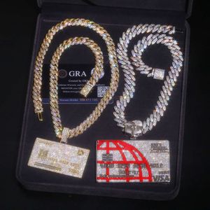 Personnalisé personnalisé votre propre carte de crédit Pendant Solid 925 Sterling Silver VVS Moisanite Iced Out Hip Hop Jewelry Men Chain