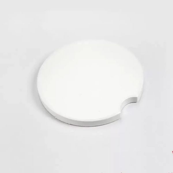 Posavasos de cerámica para coche en blanco con sublimación de 6,5 cm, personalización personalizada, posavasos de impresión por transferencia en caliente, materiales consumibles en blanco