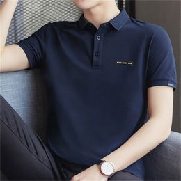 Gepersonaliseerd Personaliseer Mannen Polo Shirt Korte Mouw Reclame Shirt A1008 Leger Groene Diepe Black Sky Blue 220402