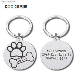 Plaque signalétique d'identification personnalisée personnalisée gravure étiquettes d'identification de chien anti-perte pour collier de chat chiot pendentif étiquettes d'adresse L230620