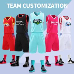 Chemise de basket-ball pour hommes, impression numérique personnalisée, maille en Polyester, ensembles de maillots respirants d'été avec nom et numéro 240318
