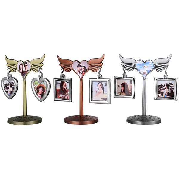 Personnalisé DIY Photo Stand Décor Sublimation En Alliage De Zinc Arbre Feuille Photo Cadre Pendentif Festival Fête Ornements Saint Valentin Cadeau