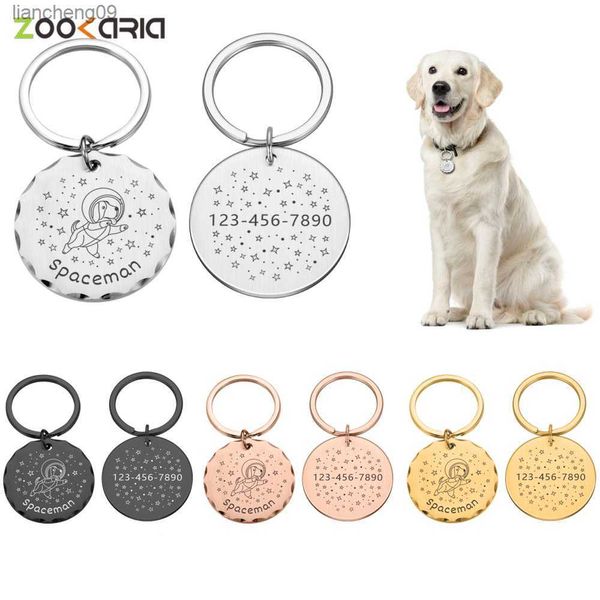 Etiquetas de identificación de dirección de Collar de perro personalizadas para medalla de perros con nombre grabado accesorios de gatito cachorro personalizable collar cadena L230620