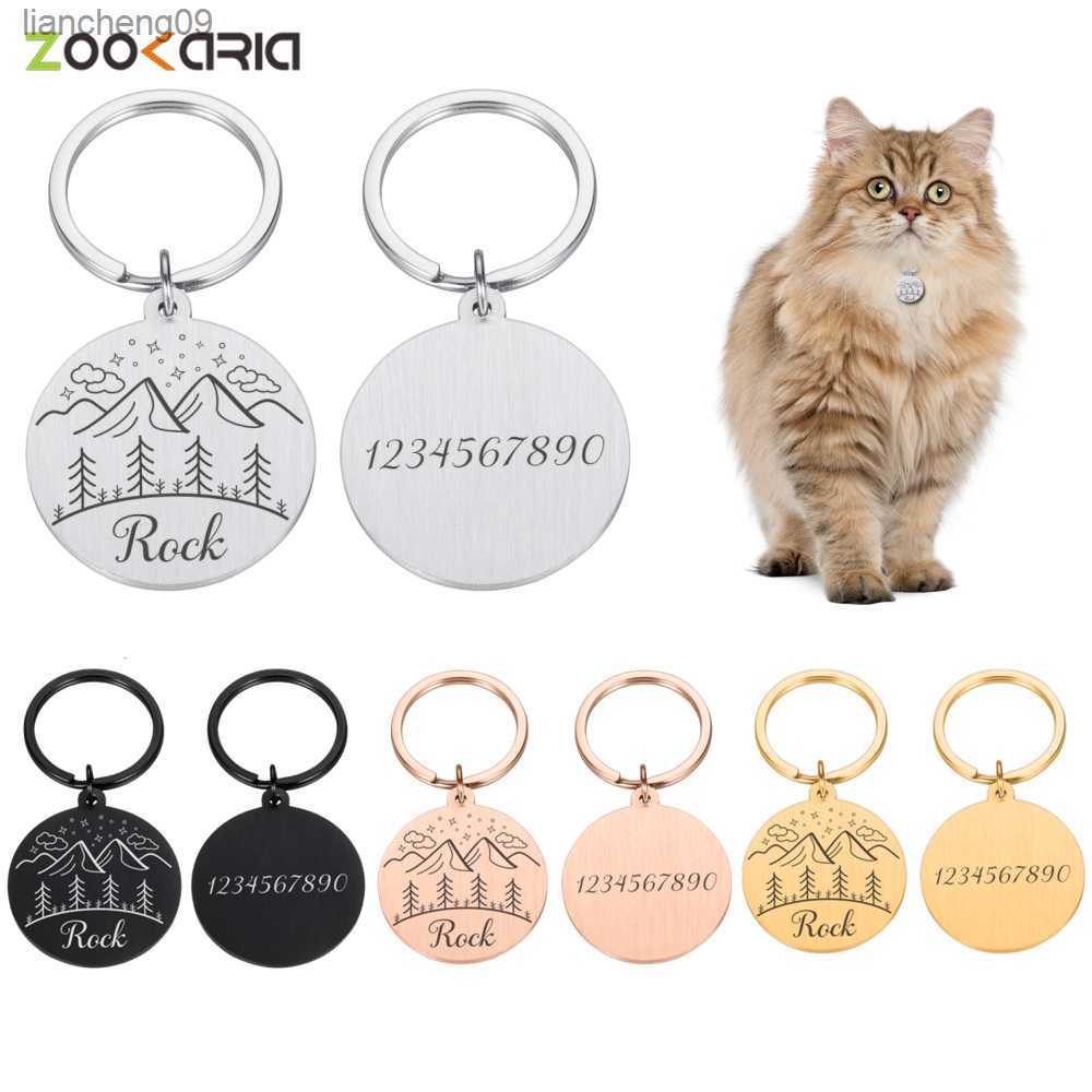 Personalized Dog Tag Pet ID Tag Name Tags Free Customized Cat Puppy Tags Stainless Steel Collar Pet Accessories Dropshipping L230620