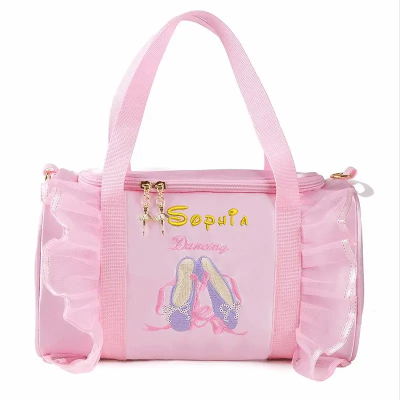 Spersonalizowana haftowana torba do tańca dla dziewcząt Pink Duffle Bag Custom Name Tance Torba taneczne torby dla dziewcząt