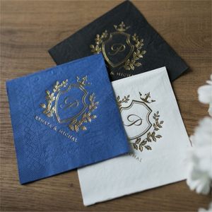 Serviettes de mariage personnalisées Bedruckte Servietten Serviettes de mariage personnalisées Serviettes monogrammées de première communionDouche nuptiale 220608