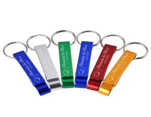 Gepersonaliseerde gegraveerde flesopener Key Chain Wedding Gunsten Brewery EL Restaurant B Aangepast 50 PCS459855555