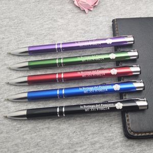 Gepersonaliseerde Vaderdagcadeau 16G Metal Ballpoint Pen 10 PCS/Lot Custom met naam- en tekstvrije kleuren