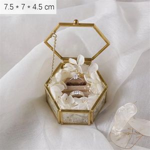Joyero de cristal transparente geométrico personalizado, soporte organizador de almacenamiento para anillos, decoración de boda 276y